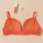 Coral Textured Push-Up Bra