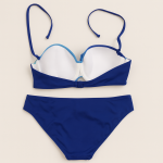 Blue & Turquoise Color Block Bikini Set